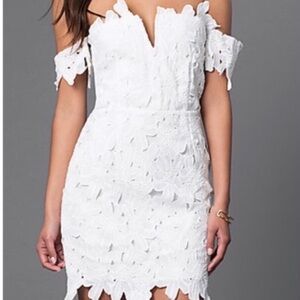 NWT Luxxel White Lace Off The Shoulder Dress Size Small